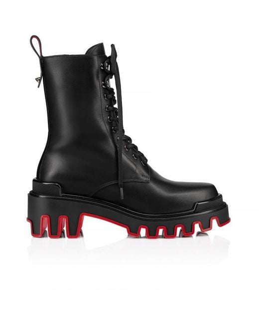 Christian Louboutin Black Dune Trott Alta Leather Platform Boots