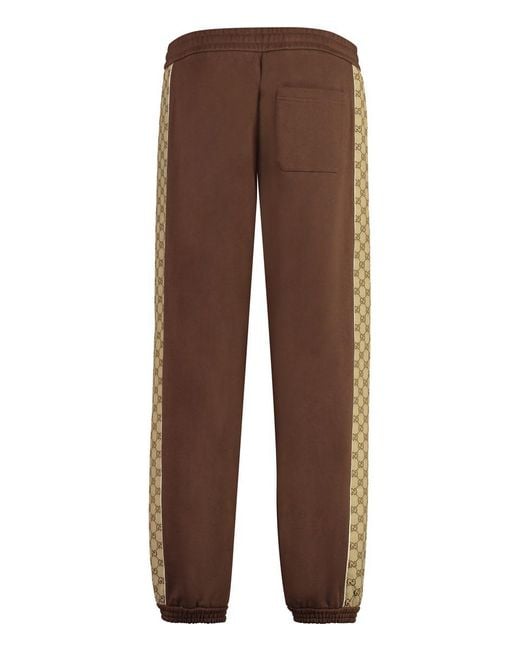 Gucci Brown Cotton Track-Pants for men