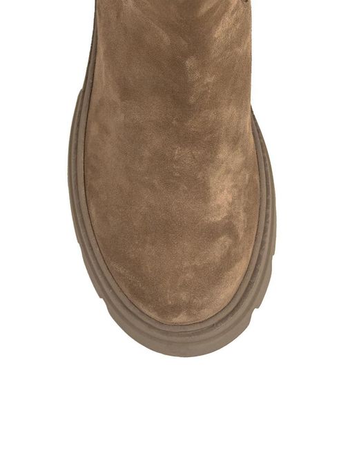 Ennequadro Brown Suede Leather Boot
