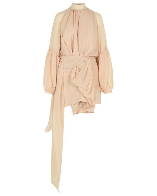 ROTATE BIRGER CHRISTENSEN Natural Joan' Hazelnut Polyester Dress