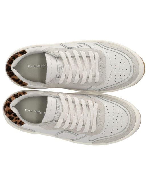 Philippe Model White Nice Low Animalier Sneaker