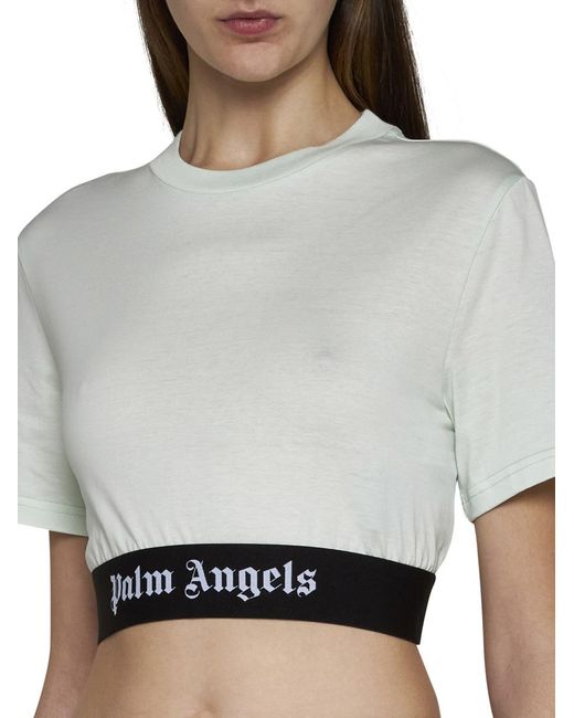 Palm Angels Gray T-shirts And Polos