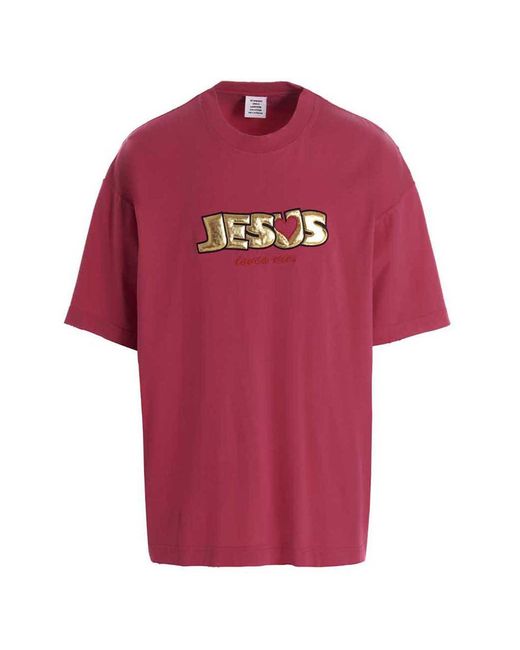 Vetements Red T-shirt 'jesus Love You'