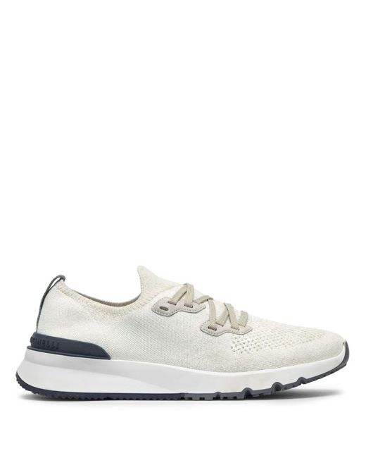 Brunello Cucinelli White Sneakers With Perforated Detail for men