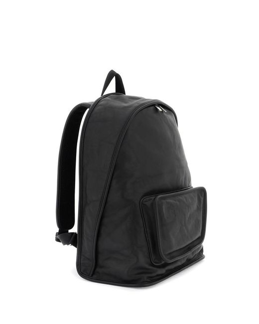 Burberry Black "crinkled Leather Shield Backpack for men
