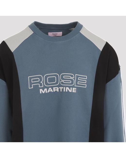 Martine Rose Blue Agean Cotton Panelled Sweatshirt for men