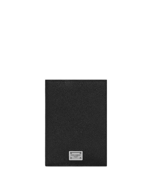 Dolce & Gabbana Black Passport Case With Logo for men