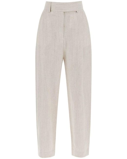 Totême  White Tapered Pants With Mélange Finish