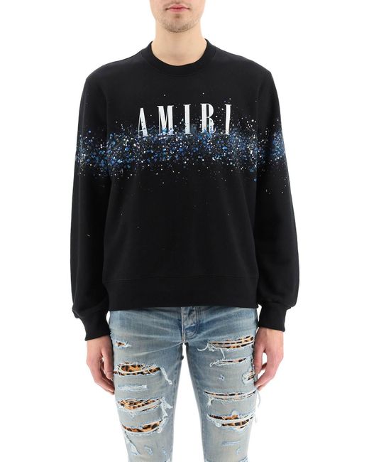 Amiri Crystal Core Logo Painter Sweatshirt in Black for Men | Lyst