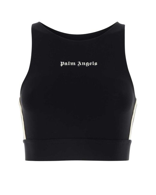 Palm Angels Black Stretch Nylon Tank Top