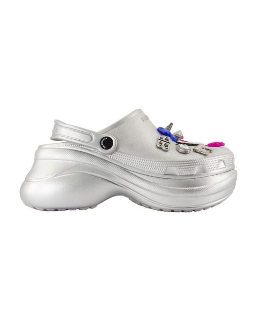 Balenciaga Gray Crocs Mules