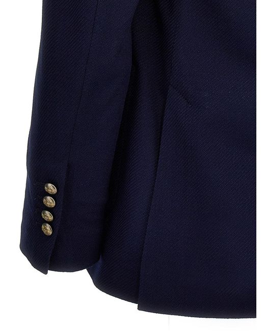 Circolo 1901 Blue 'Diagonal Wool' Double-Breasted Blazer for men