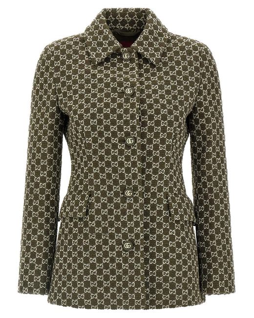 Gucci Green Gg Bouclé Blazer