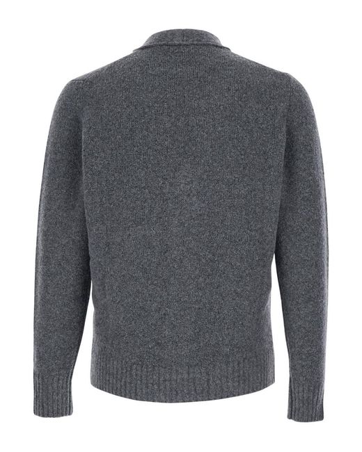 Kangra Cashmere Gray Cardigan Bottoni Con Tasche F for men