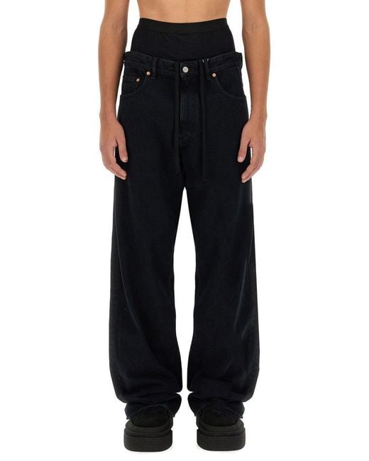 MM6 by Maison Martin Margiela Black Jeans Layered Effect for men