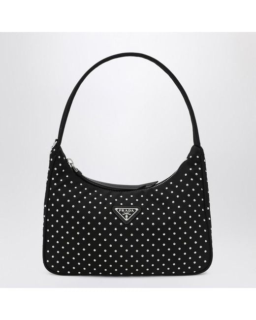 Prada Black Re-Edition Handbag With Studs
