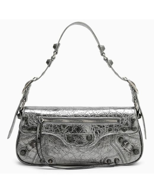 Balenciaga Metallic Le Cagole Sling Bag Small Silver
