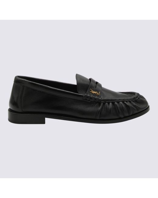 Saint Laurent Black Leather Loafers for men