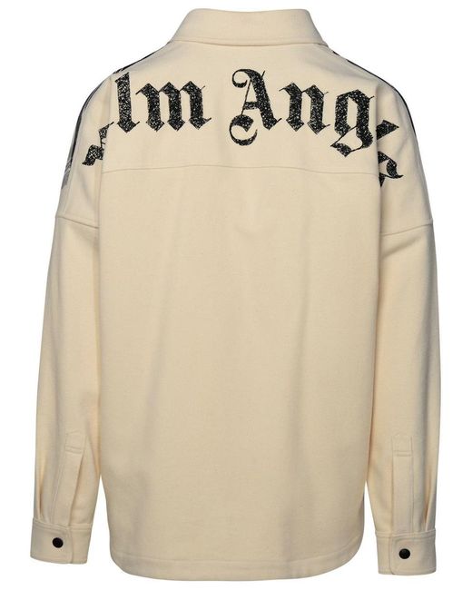 Palm Angels Gray Ivory Cotton Shirt for men