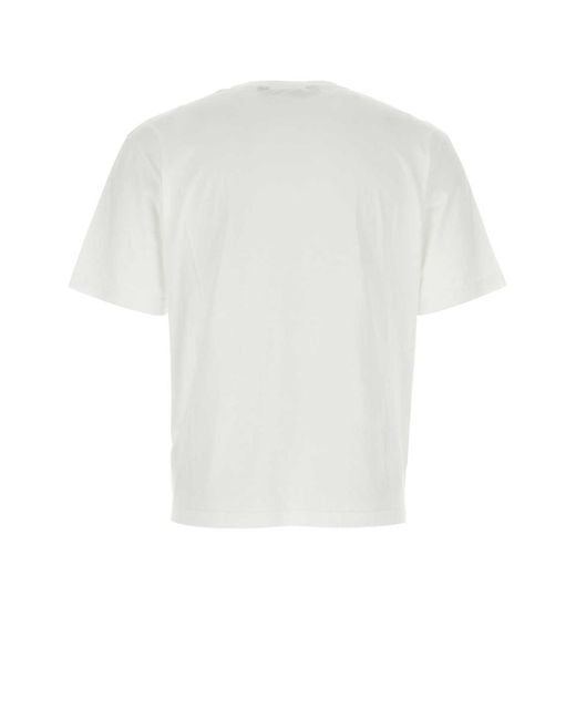 Palm Angels White T-shirt With Embroidered Logo for men