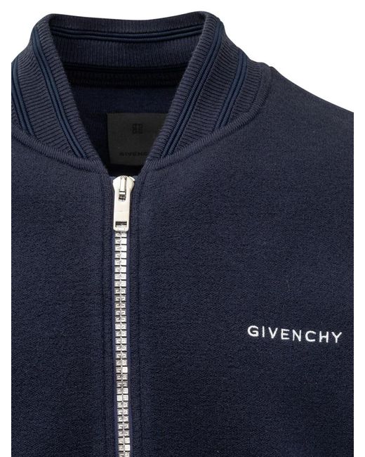 Givenchy Blue 4g Stars Knitted Varsity Jacket for men