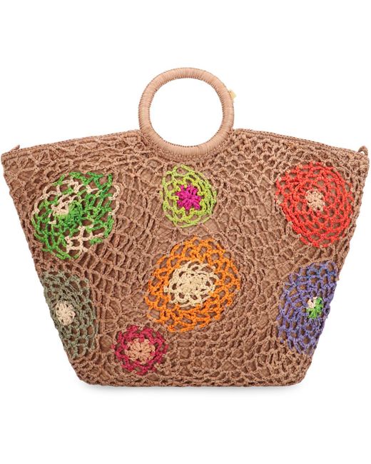 MADE FOR A WOMAN Orange Made For A Daddy Fleur M Raffia Handbag