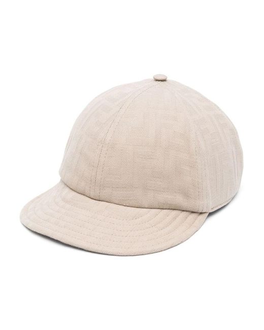 Fendi Natural Ff-motif Cotton Baseball Cap for men