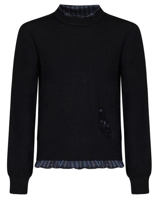 Maison Margiela Black Distressed Sweater for men