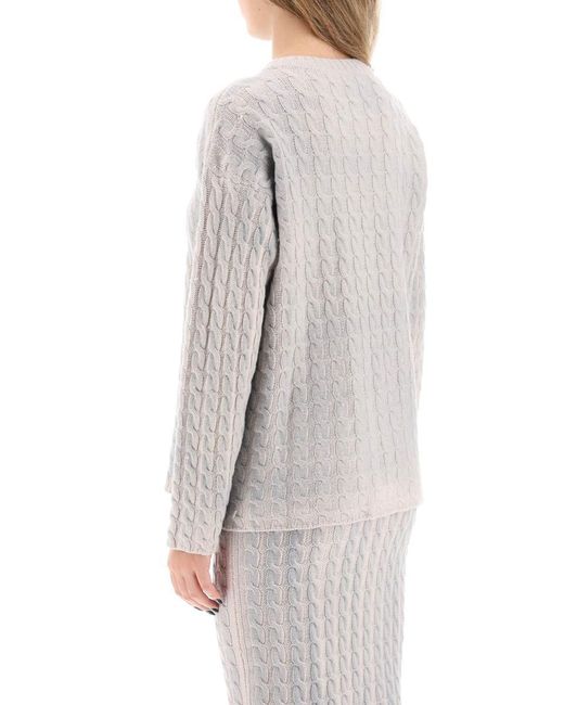 Paloma Wool Gray Ainhoa Cable Knit Sweater