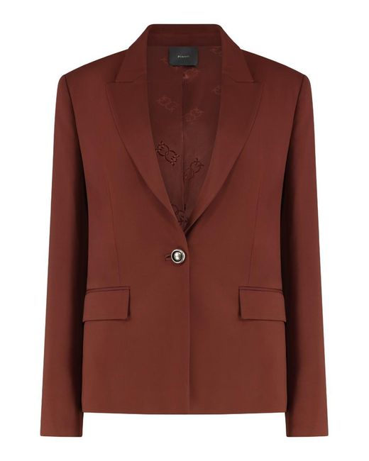 Pinko Brown Gente Single-Breasted One Button Jacket