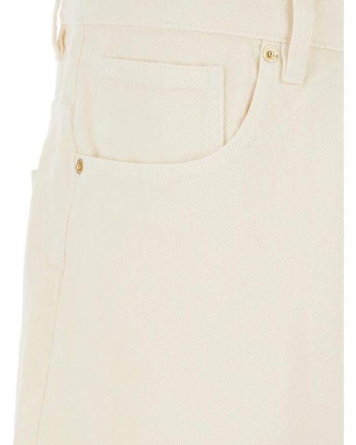 Drole de Monsieur Natural 'Le Short Baggy Écru' Shorts With Wide Leg And Logo Patch On The Rear for men