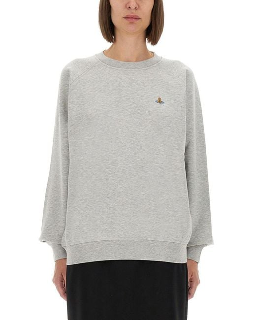 Vivienne Westwood Gray Raglan Sleeve Cotton Sweatshirt