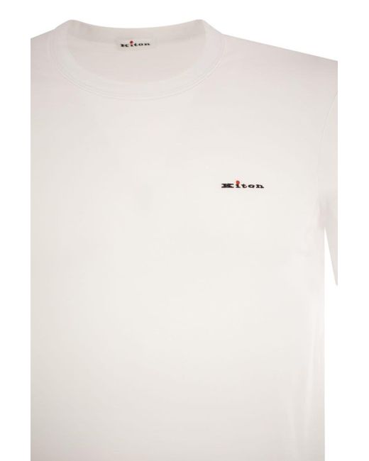 Kiton White Stretch Cotton Undershirt for men