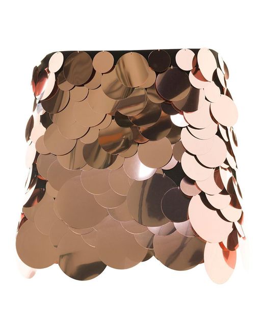 The Attico Brown Rose Gold Rue Miniskirt With Sequins At The Front In Rayon