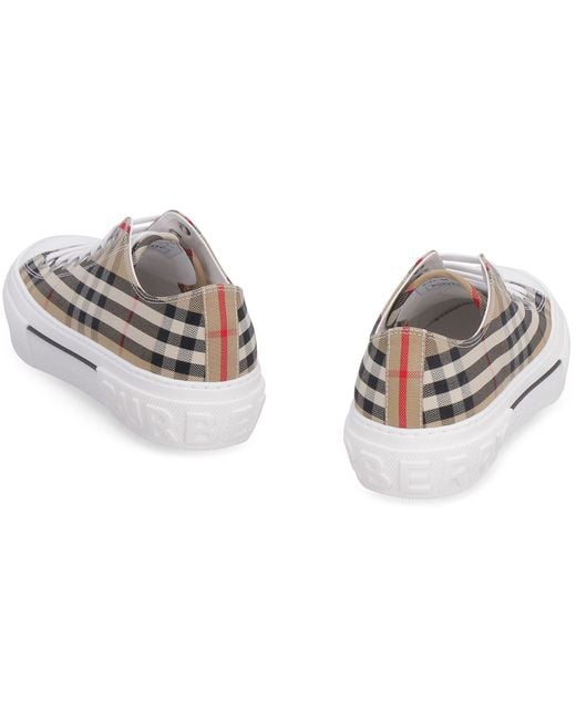 Burberry White Fabric Low-Top Sneakers