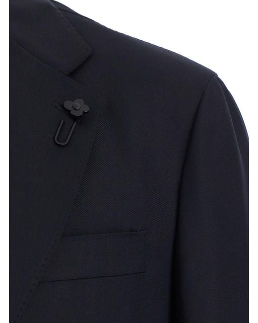 Lardini Blue Single-Breasted Suit With Classic Revers for men