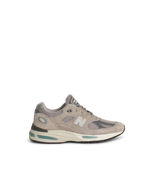 New Balance White '991' Suede Sneakers for men