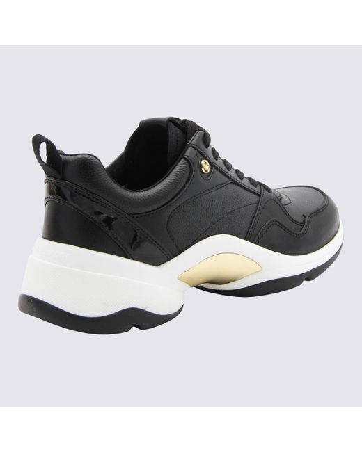 Michael Kors Black Leather Orion Trainer Sneakers