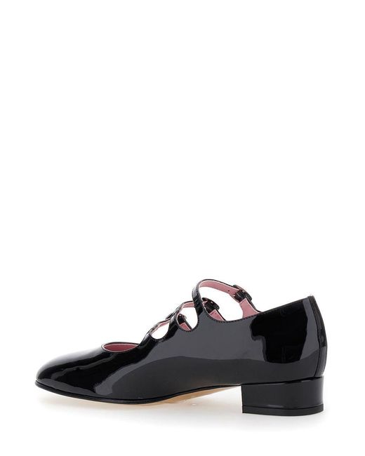 CAREL PARIS White 'Kina' Mary Janes With Straps And Block Heel