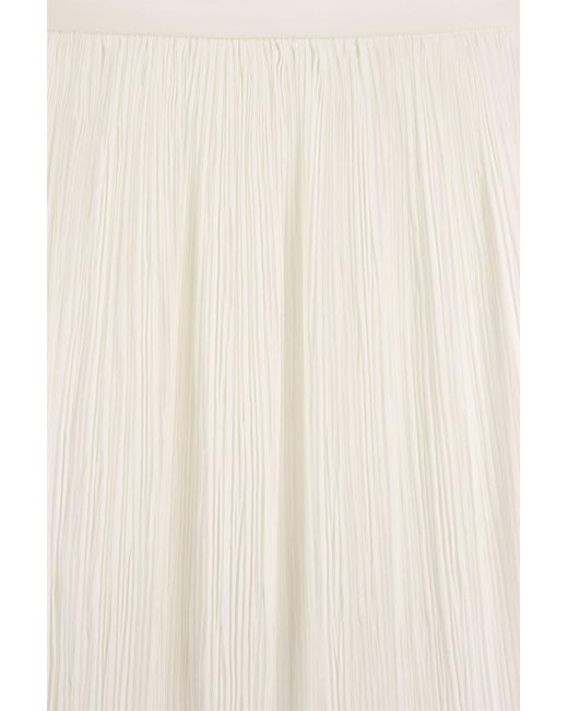 RED Valentino White Pleated Cotton-blend Shorts