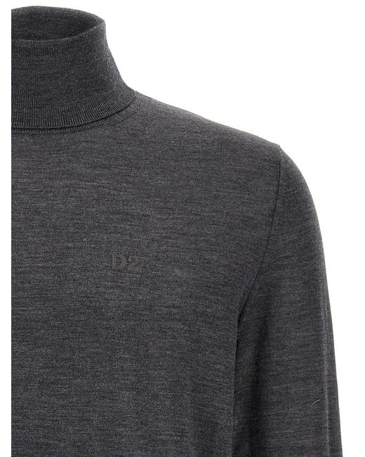 DSquared² Gray D2' Turtleneck Sweater for men