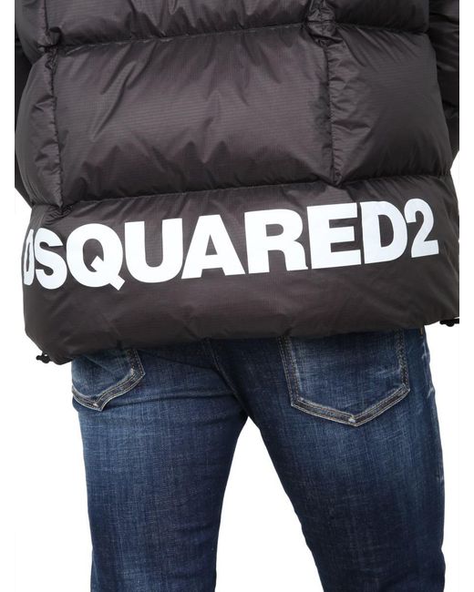DSquared² Black Quilted Down Jacket for men