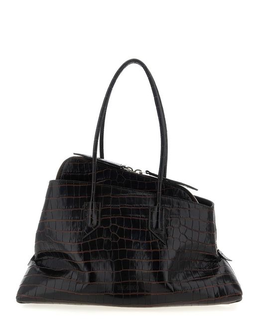 The Attico Black 'La Passeggiata Medium' Shoulder Bag