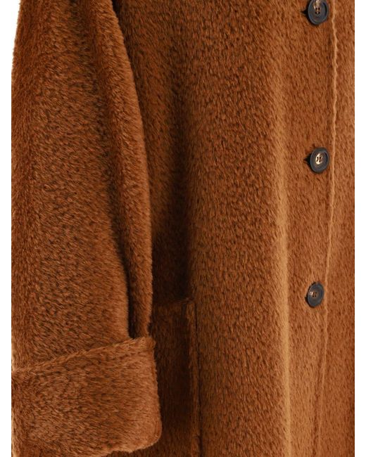 Max Mara Brown Oversized Alpaca And Wool Coat