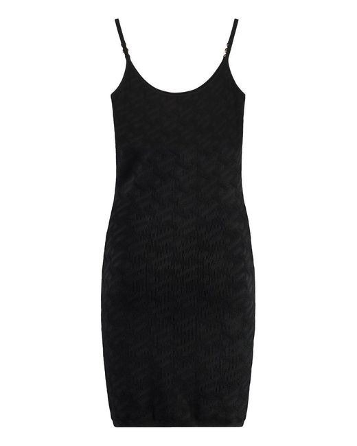 Versace Black Stretch Sheath Dress