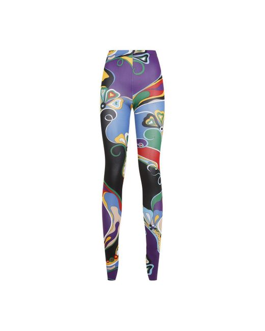 Emilio Pucci Blue 'orchidee' Print Tights