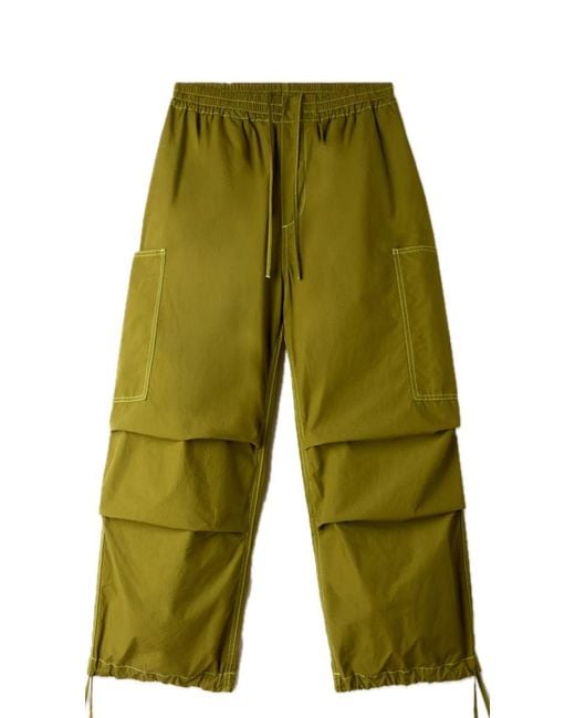 Sunnei Green Coulisse Cargo Pants for men