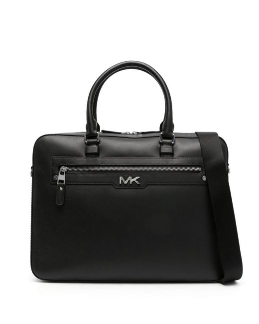 Michael Kors Black Hudson Leather Briefcase for men