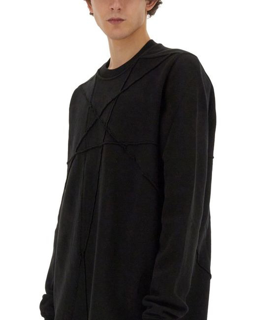 Rick Owens Black Sweatshirt With Embroidery for men