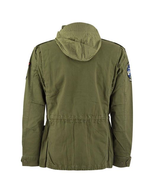 Polo Ralph Lauren Green Iconic Military Jacket With Patch for men